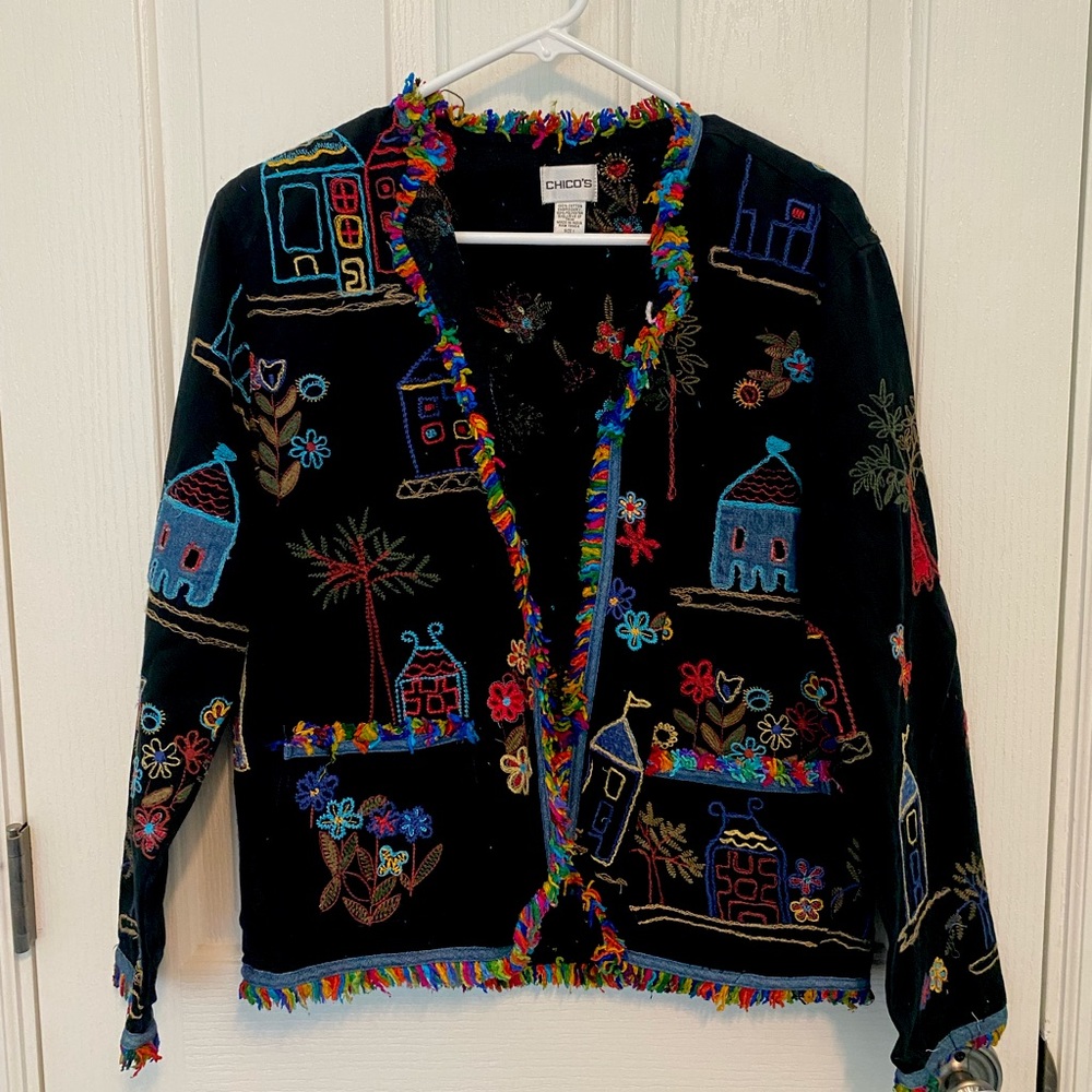 Embroidered vintage blazer